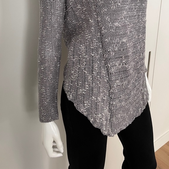 HELMET LANG Hi-Lo Sweater in GreyWhite - Picture 4 of 8